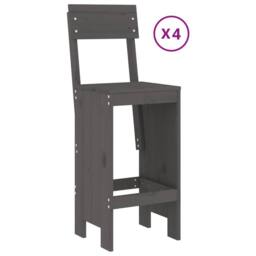 Berkfield Home Beautiful 5 Piece Garden Bar Set Grey Solid Wood Pine