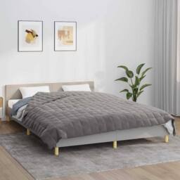 Berkfield Home Soft Weighted Blanket Grey 200x225 cm 13 kg Fabric - thumbnail 2