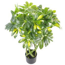 Leaf 70cm Artificial Twisted Stem Gold Capella Arboricola Artificial Plant Bonsai Bush in Green