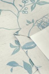 Curtina 'Bird Trail' Woven Jacquard Pair of Pencil Pleat Curtains in Duck Egg Blue - Size: 168 cm width x 137 cm drop - thumbnail 4