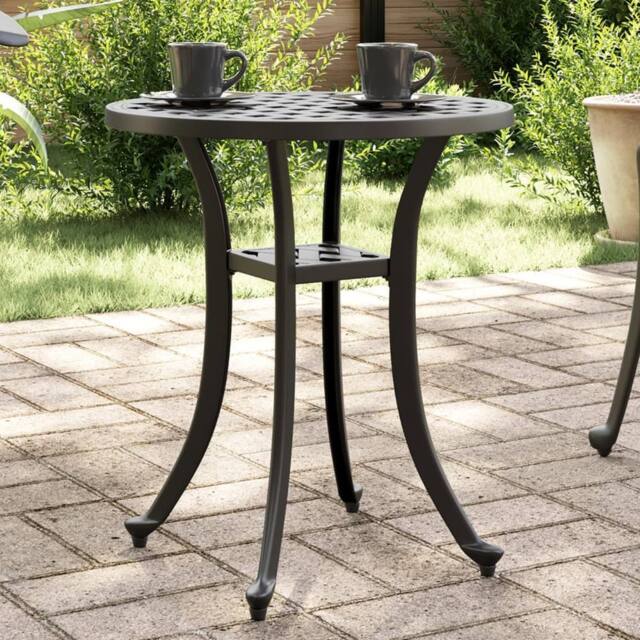 Berkfield Home Garden Table Black √ò48x53 cm Cast Aluminium - Size: 48x53 cm - image 1
