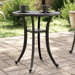 Berkfield Home Garden Table Black √ò48x53 cm Cast Aluminium - Size: 48x53 cm - thumbnail 1