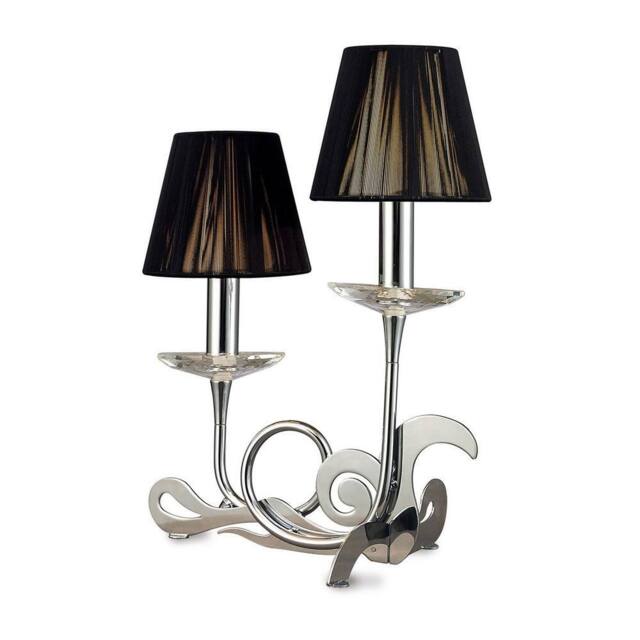 Netlighting Acanto Table Lamp 2 Light E14 Polished Chrome With Black Shades in Grey - image 1