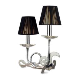 Netlighting Acanto Table Lamp 2 Light E14 Polished Chrome With Black Shades in Grey - thumbnail 1
