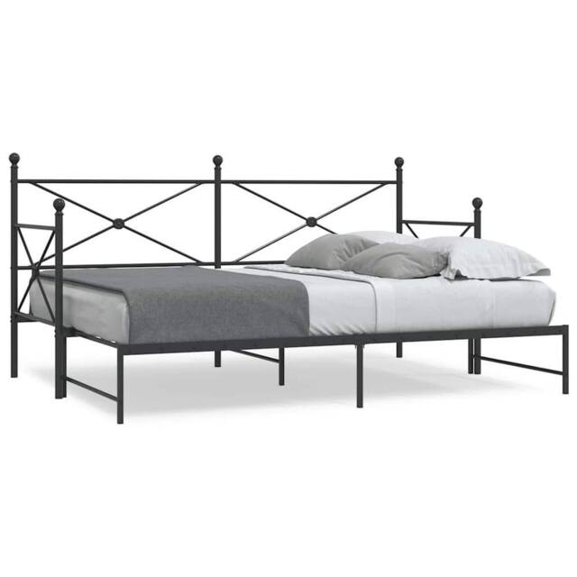 Berkfield Home Daybed with Trundle without Mattress Black 75x190 cm Steel - image 1