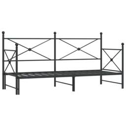 Berkfield Home Daybed with Trundle without Mattress Black 75x190 cm Steel - thumbnail 2