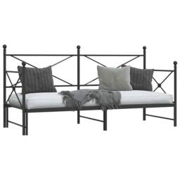 Berkfield Home Daybed with Trundle without Mattress Black 75x190 cm Steel - thumbnail 5
