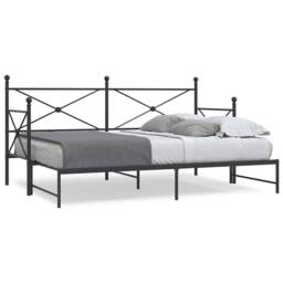 Berkfield Home Daybed with Trundle without Mattress Black 75x190 cm Steel