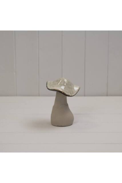 KDMD Soft Mottle Ceramic Mushroom Decoration in Beige - image 1