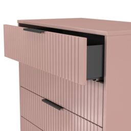 Ready Assembled 2 U Menai 5 Drawer Chest (Ready Assembled) in Dusty Pink - Size: Large - thumbnail 6
