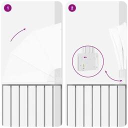 Berkfield Home Balcony Privacy Screen Folding Manual White 115 x 115 cm Fabric - thumbnail 8