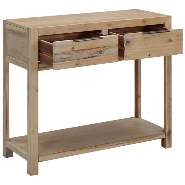 Berkfield Home Console Table 82x33x73 cm Solid Acacia Wood in Brown - Size: 82 x 33 x 73 cm - image 1