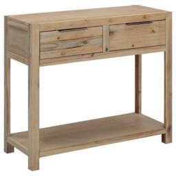 Berkfield Home Console Table 82x33x73 cm Solid Acacia Wood in Brown - Size: 82 x 33 x 73 cm - thumbnail 2
