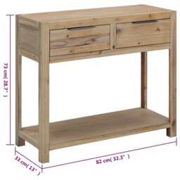 Berkfield Home Console Table 82x33x73 cm Solid Acacia Wood in Brown - Size: 82 x 33 x 73 cm - thumbnail 6