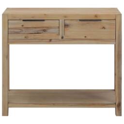 Berkfield Home Console Table 82x33x73 cm Solid Acacia Wood in Brown - Size: 82 x 33 x 73 cm - thumbnail 3