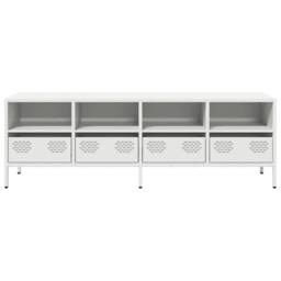Berkfield Home TV Cabinet White 135x39x43.5 cm Cold-rolled Steel - thumbnail 4