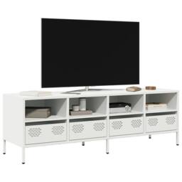 Berkfield Home TV Cabinet White 135x39x43.5 cm Cold-rolled Steel - thumbnail 2