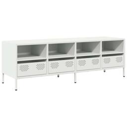 Berkfield Home TV Cabinet White 135x39x43.5 cm Cold-rolled Steel - thumbnail 3