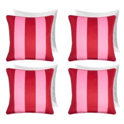 OHS 4 Pack Stripe Filled Cushion Covers Home Decor Set in Pink - Size: 45 cm x 45 cm - thumbnail 1