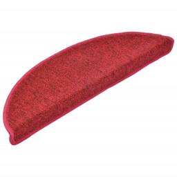 Berkfield Home Carpet Stair Treads 15 pcs Bordeaux Red 56x17x3 cm - Size: Medium - thumbnail 3