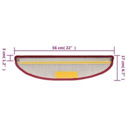 Berkfield Home Carpet Stair Treads 15 pcs Bordeaux Red 56x17x3 cm - Size: Medium - thumbnail 9