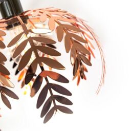Happy Homewares Traditional Fern Leaf Design Ceiling Pendant Light Shade in Shiny in Copper - thumbnail 3