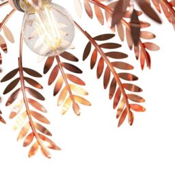 Happy Homewares Traditional Fern Leaf Design Ceiling Pendant Light Shade in Shiny in Copper - thumbnail 4