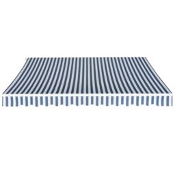 Berkfield Home Folding Awning Manual Operated 350 cm Blue/White in Blue - thumbnail 2