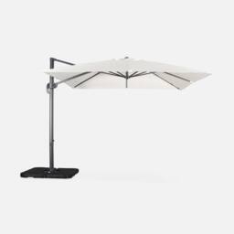 sweeek 3x3m Square Cantilever Parasol With Cover Included in White - thumbnail 2