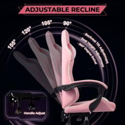 Lishetimig Ergonomic Gaming Chair in Pink - thumbnail 3