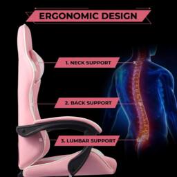 Lishetimig Ergonomic Gaming Chair in Pink - thumbnail 4