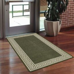 Smart Living Greekey Heavy Duty Machine Washable Hallway Kitchen Non Slip Door Mat in Green - Size: 40 cm x 60 cm - thumbnail 3