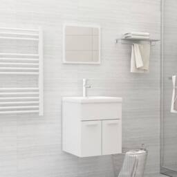 Berkfield Home Bathroom Furniture Set High Gloss White Engineered Wood - thumbnail 2