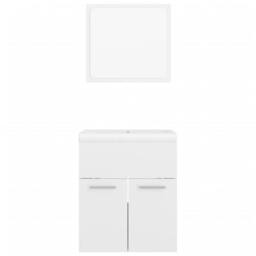 Berkfield Home Bathroom Furniture Set High Gloss White Engineered Wood - thumbnail 5