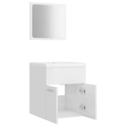 Berkfield Home Bathroom Furniture Set High Gloss White Engineered Wood - thumbnail 7
