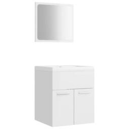 Berkfield Home Bathroom Furniture Set High Gloss White Engineered Wood