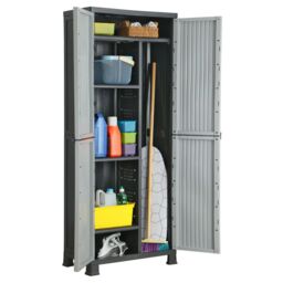 Berkfield Home Plastic Cabinet 68x39x171.5 cm in Grey