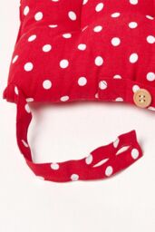 Homescapes 4 Pack Seat Pads Cotton Red Polka Dot Indoor Outdoor Garden Cushion, 40cm - Size: 40 cm x 40 cm - thumbnail 5