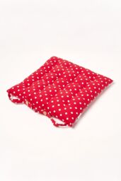 Homescapes 4 Pack Seat Pads Cotton Red Polka Dot Indoor Outdoor Garden Cushion, 40cm - Size: 40 cm x 40 cm - thumbnail 3