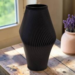 Four Candle Modern Graphite Sculptural Vase in Black - thumbnail 2
