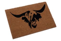 Orsina Highland Cow Doormat in Brown - Size: 100 cm diameter - thumbnail 2