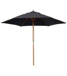 OUTSUNNY 2.5m Wood Garden Parasol Sun Shade Patio Outdoor in Black - thumbnail 2