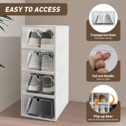 Kelvenix 20X Clear Plastic Shoe Storage Box in White - thumbnail 4
