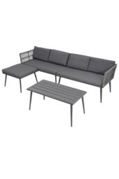Groundlevel The Hamilton 4 Piece Outdoor Furniture Set in Grey - thumbnail 6