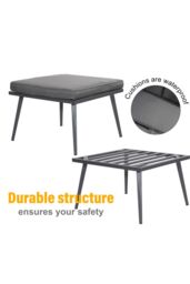Groundlevel The Hamilton 4 Piece Outdoor Furniture Set in Grey - thumbnail 5