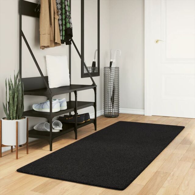 Berkfield Home Rug HUARTE Short Pile Soft & Washable Black 80x200 cm - Size: Medium - image 1