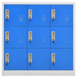 Berkfield Home Locker Cabinets 2 pcs Light Grey & Blue 90x45x92.5 cm Steel - thumbnail 3