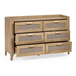 Cheshire Premium Pacifica 6 Drawer Wide Chest - Oak in Brown - thumbnail 2