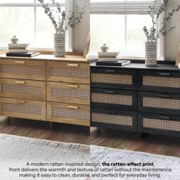 Cheshire Premium Pacifica 6 Drawer Wide Chest - Oak in Brown - thumbnail 4
