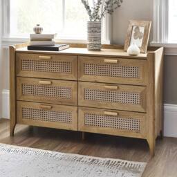 Cheshire Premium Pacifica 6 Drawer Wide Chest - Oak in Brown - thumbnail 3
